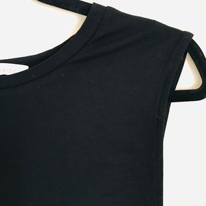 Lovers + Friends Cropped Sleeveless Top Black Sz XL